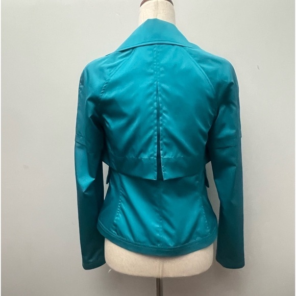 CARLISLE Turquoise Moto Style Lightweight Windbreaker Jacket Women’s Size 2 NWT - Picture 3 of 13